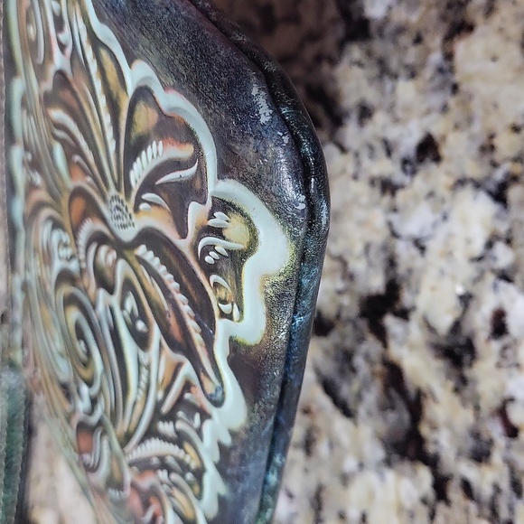 Patricia Nash Burnished Tooled Cassini Wristlet